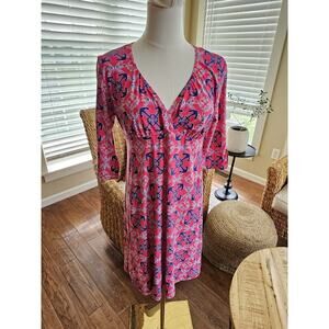 Spunk Wear Pink Anchor Nautical Dress Women's M Nautical Stretch Performance